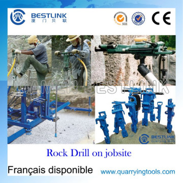 Portable Leistungsstarke Pneumatische Rock Drill für Vertikale Wet &amp; Dry Bohren